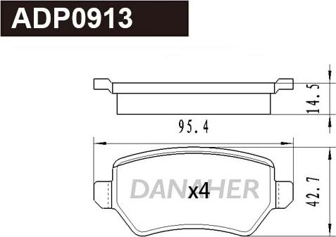 Danaher ADP0913 - Гальмівні колодки, дискові гальма avtolavka.club