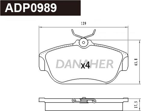 Danaher ADP0989 - Гальмівні колодки, дискові гальма avtolavka.club