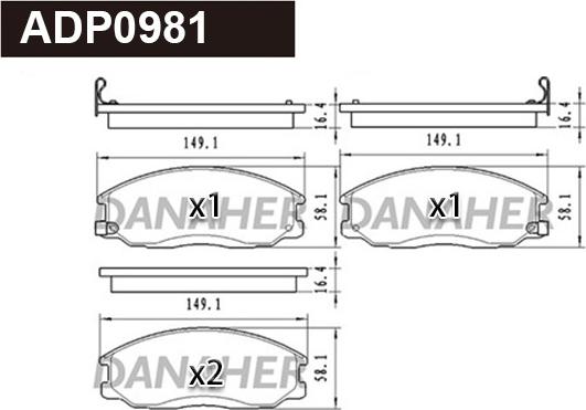 Danaher ADP0981 - Гальмівні колодки, дискові гальма avtolavka.club