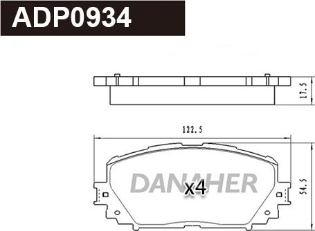 Danaher ADP0934 - Гальмівні колодки, дискові гальма avtolavka.club