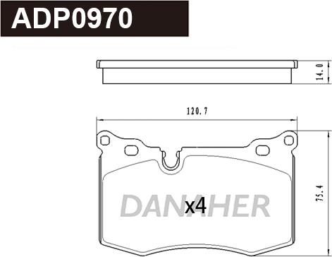 Danaher ADP0970 - Гальмівні колодки, дискові гальма avtolavka.club