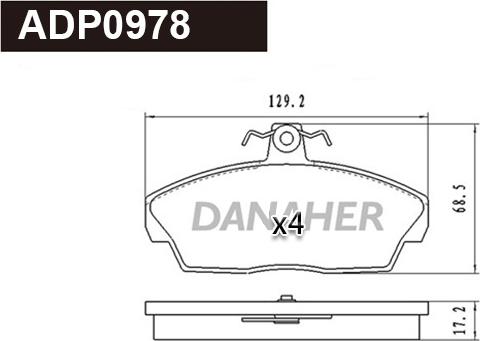 Danaher ADP0978 - Гальмівні колодки, дискові гальма avtolavka.club