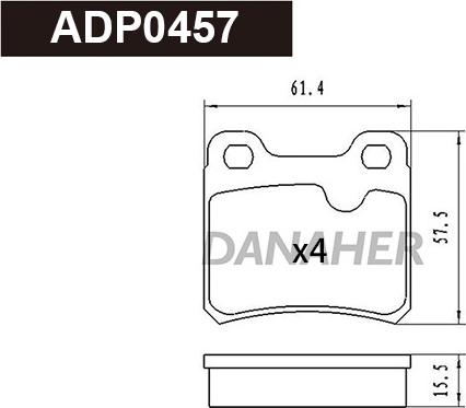 Danaher ADP0457 - Гальмівні колодки, дискові гальма avtolavka.club