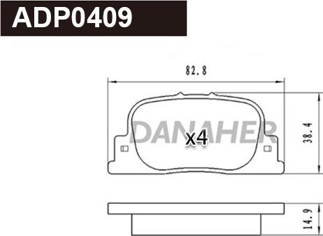 Danaher ADP0409 - Гальмівні колодки, дискові гальма avtolavka.club