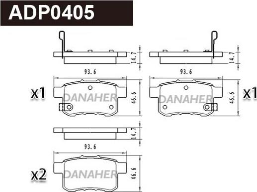 Danaher ADP0405 - Гальмівні колодки, дискові гальма avtolavka.club