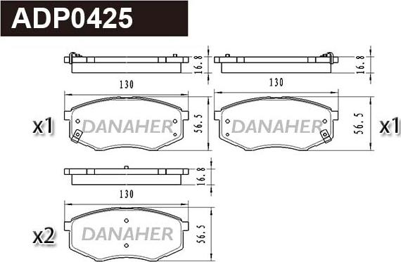 Danaher ADP0425 - Гальмівні колодки, дискові гальма avtolavka.club