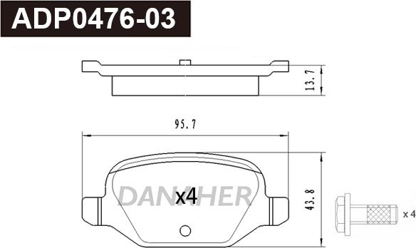 Danaher ADP0476-03 - Гальмівні колодки, дискові гальма avtolavka.club