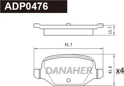 Danaher ADP0476 - Гальмівні колодки, дискові гальма avtolavka.club