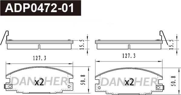 Danaher ADP0472-01 - Гальмівні колодки, дискові гальма avtolavka.club