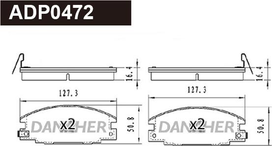 Danaher ADP0472 - Гальмівні колодки, дискові гальма avtolavka.club