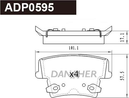 Danaher ADP0595 - Гальмівні колодки, дискові гальма avtolavka.club
