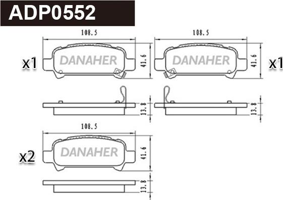 Danaher ADP0552 - Гальмівні колодки, дискові гальма avtolavka.club