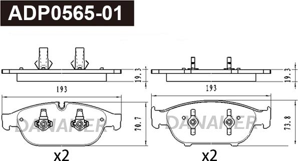 Danaher ADP0565-01 - Гальмівні колодки, дискові гальма avtolavka.club