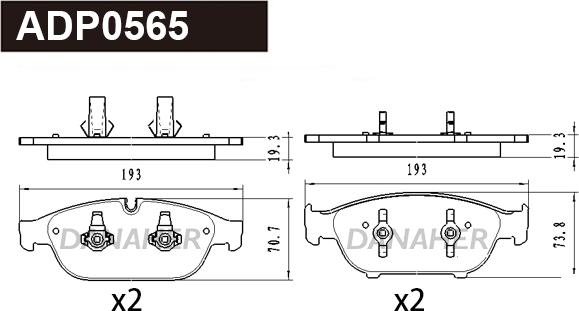 Danaher ADP0565 - Гальмівні колодки, дискові гальма avtolavka.club