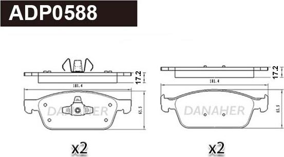 Danaher ADP0588 - Гальмівні колодки, дискові гальма avtolavka.club