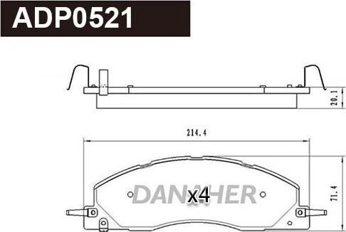 Danaher ADP0521 - Гальмівні колодки, дискові гальма avtolavka.club