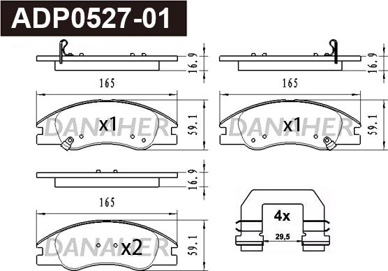 Danaher ADP0527-01 - Гальмівні колодки, дискові гальма avtolavka.club