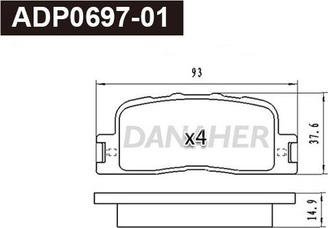 Danaher ADP0697-01 - Гальмівні колодки, дискові гальма avtolavka.club