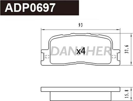 Danaher ADP0697 - Гальмівні колодки, дискові гальма avtolavka.club