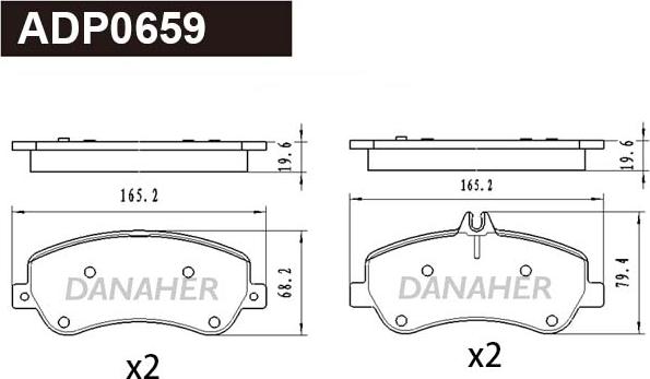 Danaher ADP0659 - Гальмівні колодки, дискові гальма avtolavka.club