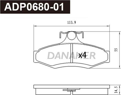 Danaher ADP0680-01 - Гальмівні колодки, дискові гальма avtolavka.club