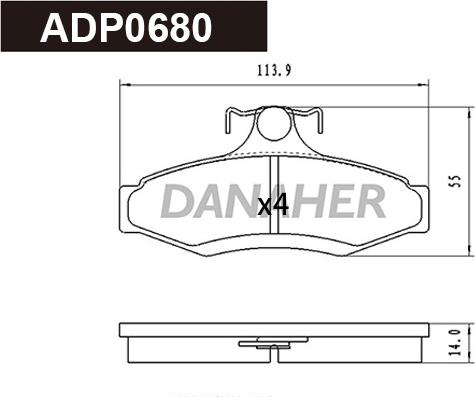 Danaher ADP0680 - Гальмівні колодки, дискові гальма avtolavka.club