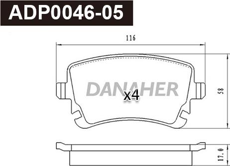 Danaher ADP0046-05 - Гальмівні колодки, дискові гальма avtolavka.club