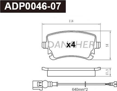 Danaher ADP0046-07 - Гальмівні колодки, дискові гальма avtolavka.club