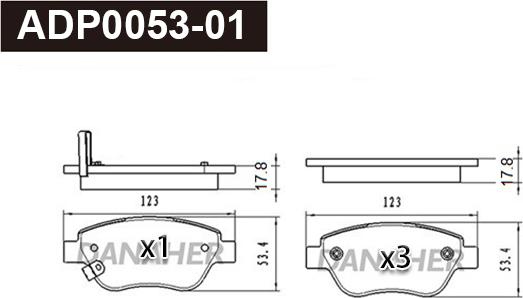 Danaher ADP0053-01 - Гальмівні колодки, дискові гальма avtolavka.club