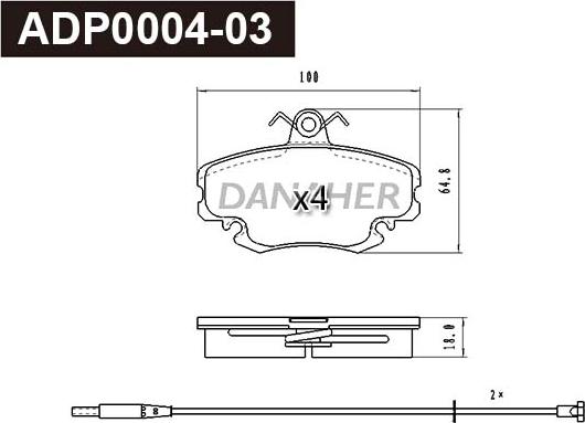 Danaher ADP0004-03 - Гальмівні колодки, дискові гальма avtolavka.club