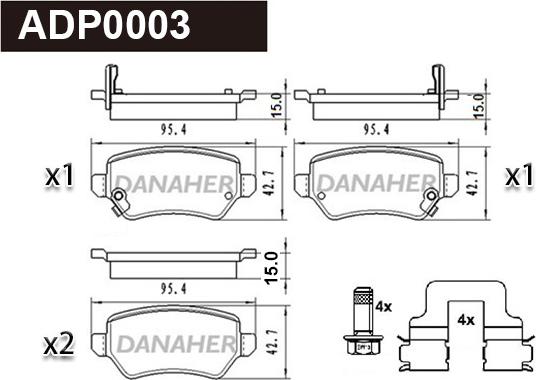 Danaher ADP0003 - Гальмівні колодки, дискові гальма avtolavka.club