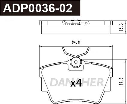 Danaher ADP0036-02 - Гальмівні колодки, дискові гальма avtolavka.club