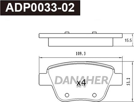 Danaher ADP0033-02 - Гальмівні колодки, дискові гальма avtolavka.club