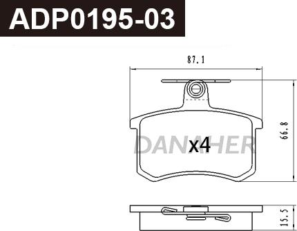 Danaher ADP0195-03 - Гальмівні колодки, дискові гальма avtolavka.club