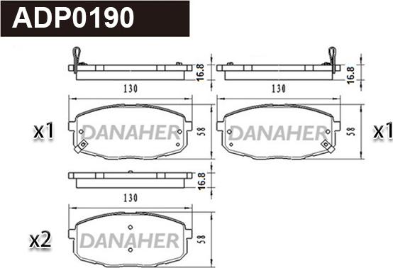 Danaher ADP0190 - Гальмівні колодки, дискові гальма avtolavka.club