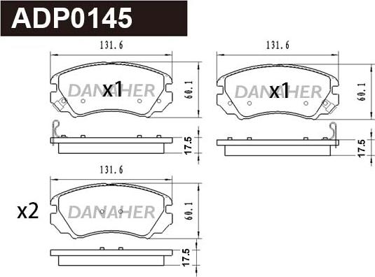Danaher ADP0145 - Гальмівні колодки, дискові гальма avtolavka.club