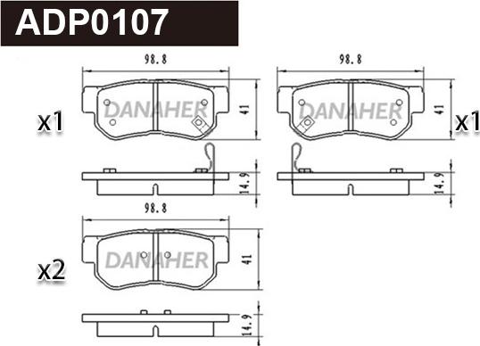 Danaher ADP0107 - Гальмівні колодки, дискові гальма avtolavka.club