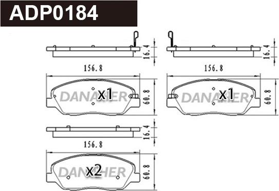 Danaher ADP0184 - Гальмівні колодки, дискові гальма avtolavka.club