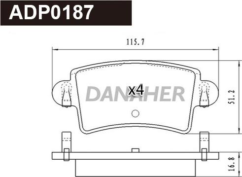 Danaher ADP0187 - Гальмівні колодки, дискові гальма avtolavka.club