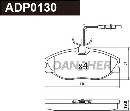 Danaher ADP0130 - Гальмівні колодки, дискові гальма avtolavka.club