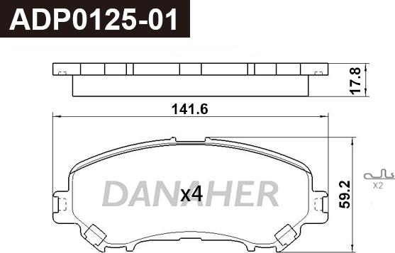 Danaher ADP0125-01 - Гальмівні колодки, дискові гальма avtolavka.club