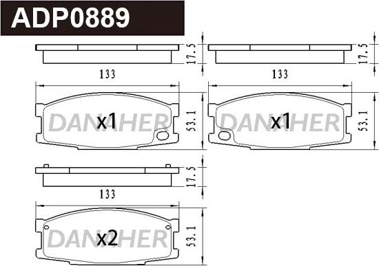 Danaher ADP0889 - Гальмівні колодки, дискові гальма avtolavka.club