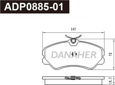 Danaher ADP0885-01 - Гальмівні колодки, дискові гальма avtolavka.club