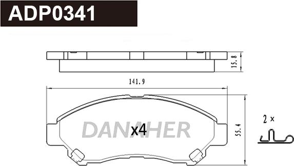 Danaher ADP0341 - Гальмівні колодки, дискові гальма avtolavka.club