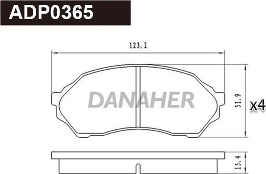 Danaher ADP0365 - Гальмівні колодки, дискові гальма avtolavka.club