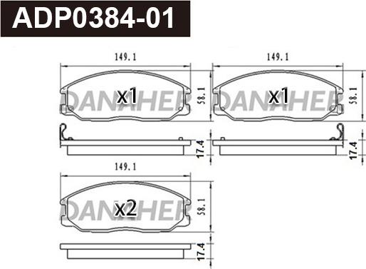 Danaher ADP0384-01 - Гальмівні колодки, дискові гальма avtolavka.club