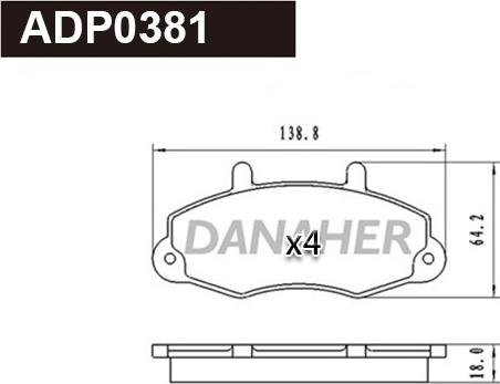 Danaher ADP0381 - Гальмівні колодки, дискові гальма avtolavka.club