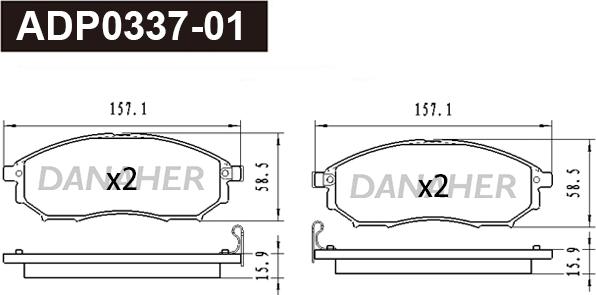 Danaher ADP0337-01 - Гальмівні колодки, дискові гальма avtolavka.club