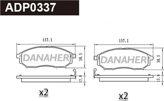 Danaher ADP0337 - Гальмівні колодки, дискові гальма avtolavka.club