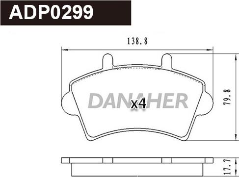 Danaher ADP0299 - Гальмівні колодки, дискові гальма avtolavka.club